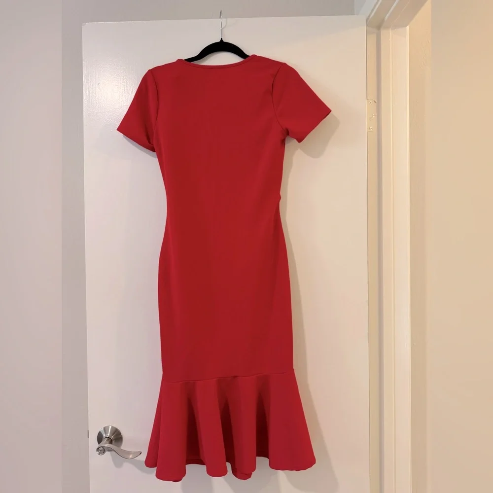Maternity My Bump short sleeved Elegant Red Midi Dress size small - Picture 6 of 6